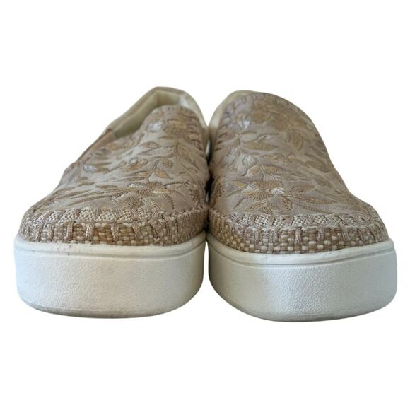 Johnny Was Floral Cecilia Sand Suede Slip On Sneaker Women Size 7.5 M Fairy Boho - Picture 3 of 12